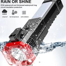 5in1 Rechargeable IP66 waterproof flashlight torch for camping, outdoor, home, office, emergencies work and safty lights - Almunium Made with 1km wide range
